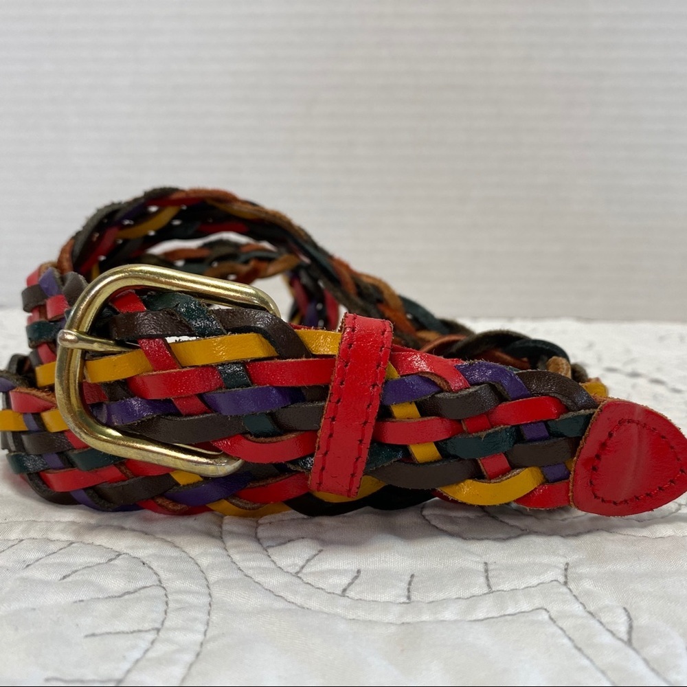 Colorful Braided Leather Belt